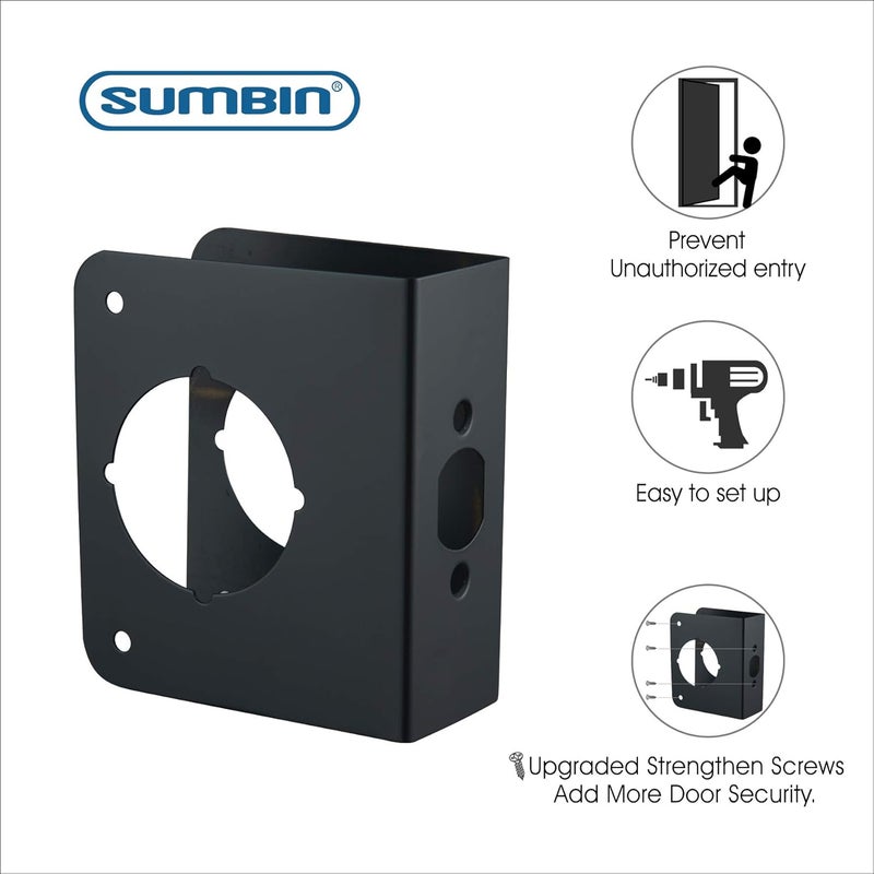 SUMBIN Door Guard Reinforcer 1-3/4-Inch Thick by 2-3/8-Inch Backset 2-1/8-Inch Bore Door Guard with Bronze - Image 2